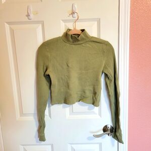 BDG Cropped Waffle Turtleneck